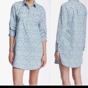 Lucky Brand Aztec Print Chambray Tunic Dress